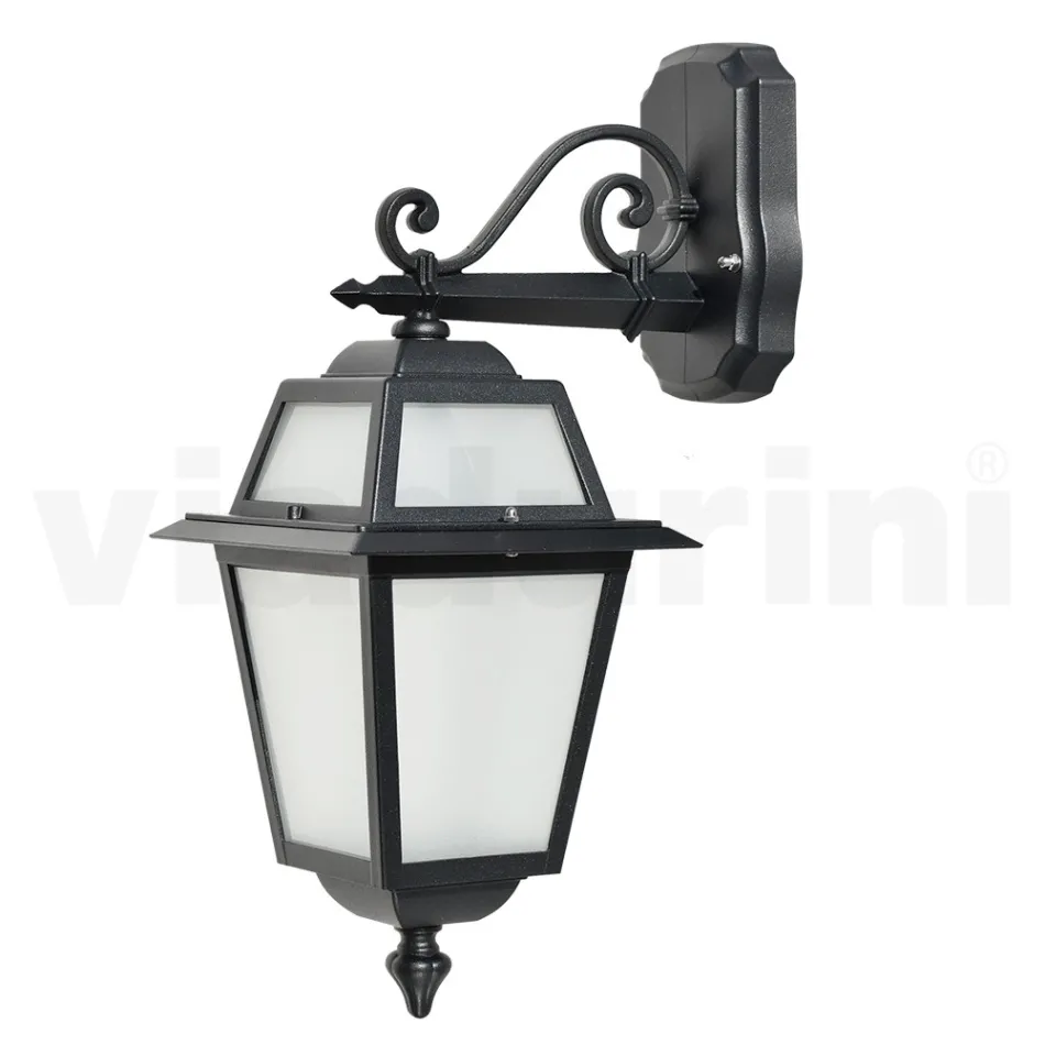 Lampada da Giardino in Alluminio Antracite e Vetro Sabbiato - Elric Viadurini