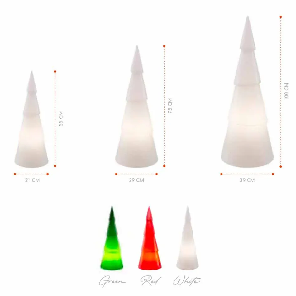 Lampada da Interno o Esterno in Plastica Bianca, Rossa o Verde - Alberostar Viadurini