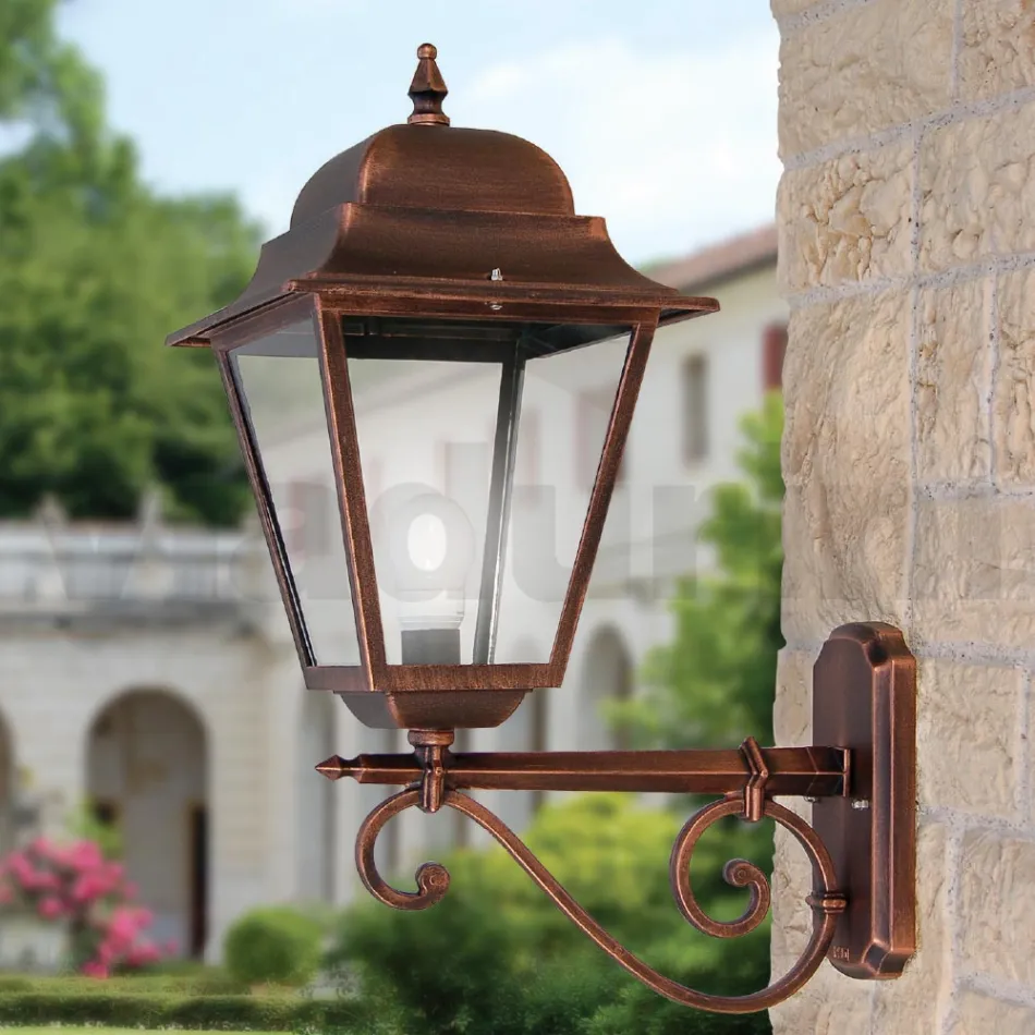 Lampada da Muro per Esterno in Alluminio e Vetro Trasparente - Alchimista Viadurini