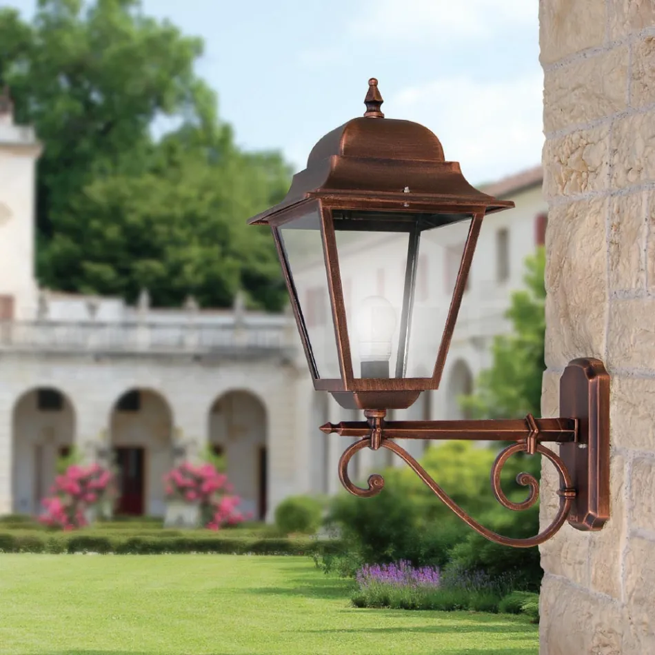 Lampada da Muro per Esterno in Alluminio e Vetro Trasparente - Alchimista Viadurini