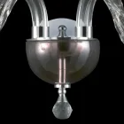 Lampada da parete a due luci in vetro e cristallo Ivy, made in Italy Viadurini