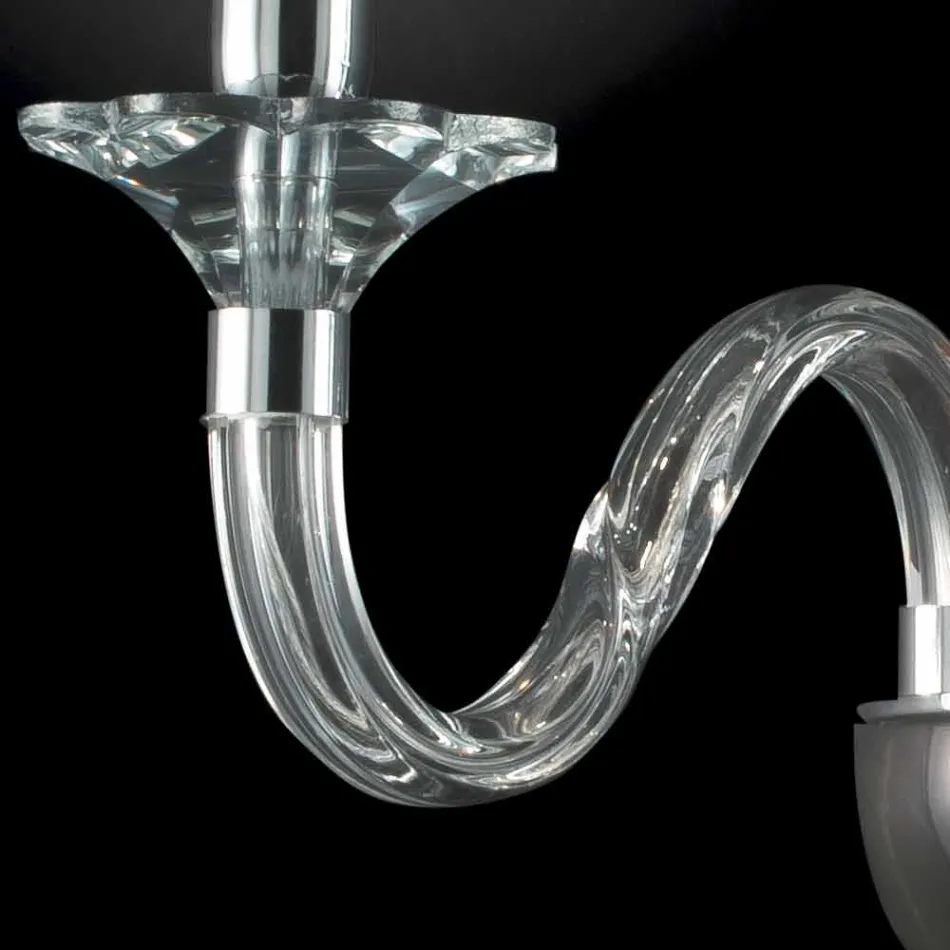 Lampada da parete a due luci in vetro e cristallo Ivy, made in Italy Viadurini