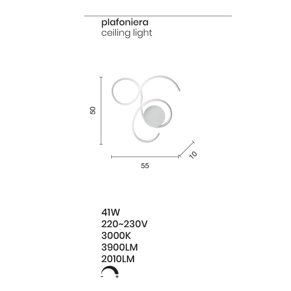Lampada da Parete con LED in Metallo Verniciato Design Moderno - Trella Viadurini