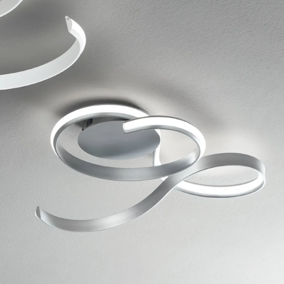 Lampada da Parete con LED in Metallo Verniciato Design Moderno - Trella Viadurini