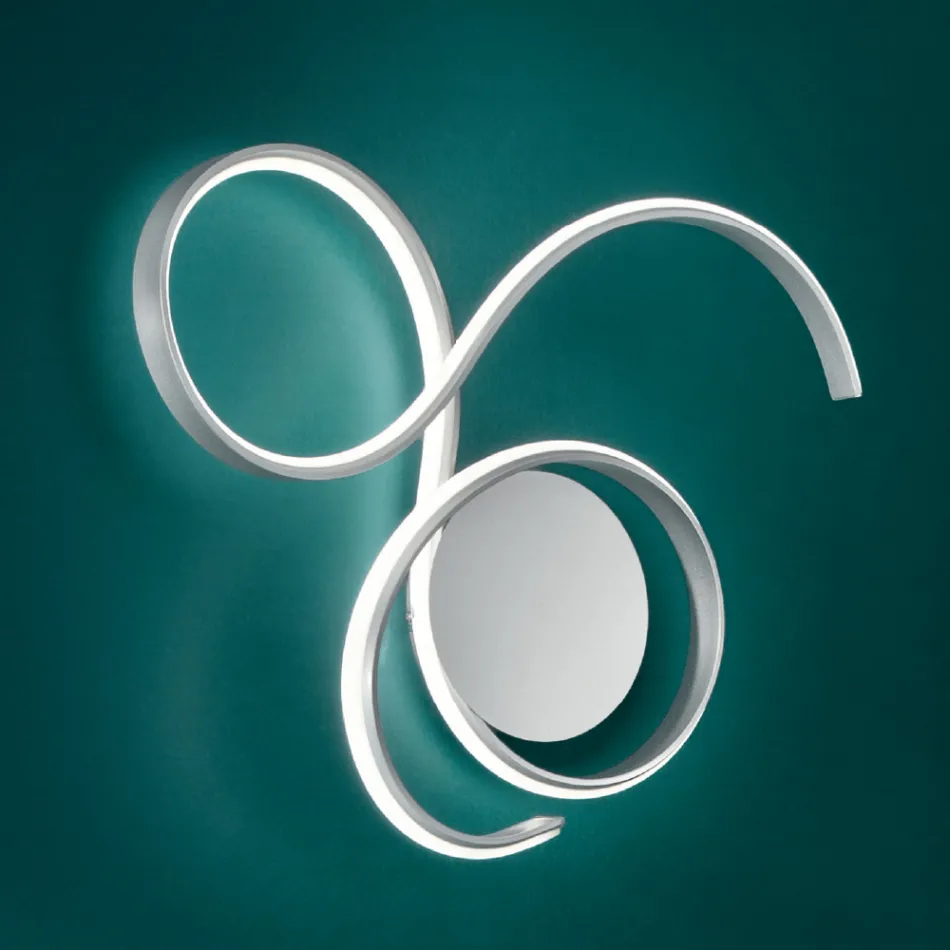 Lampada da Parete con LED in Metallo Verniciato Design Moderno - Trella Viadurini