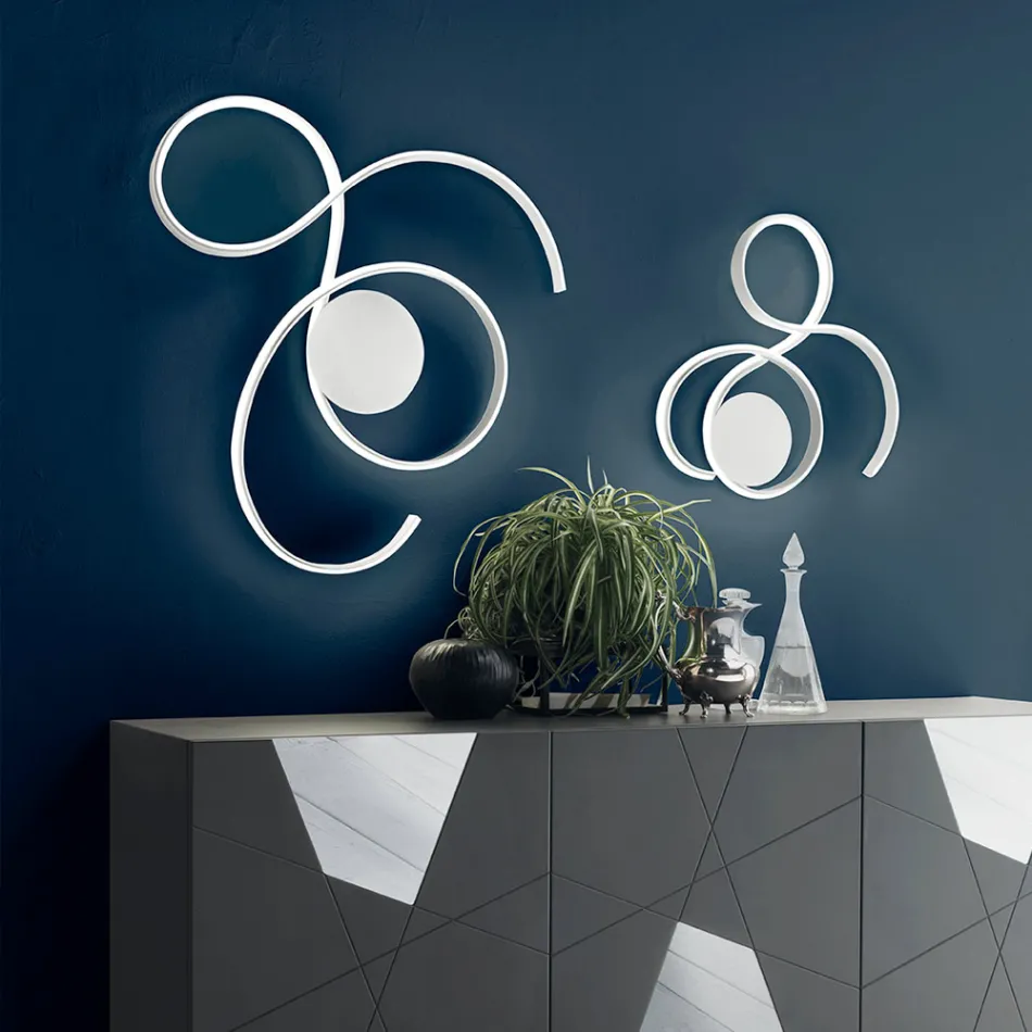 Lampada da Parete con LED in Metallo Verniciato Design Moderno - Trella Viadurini