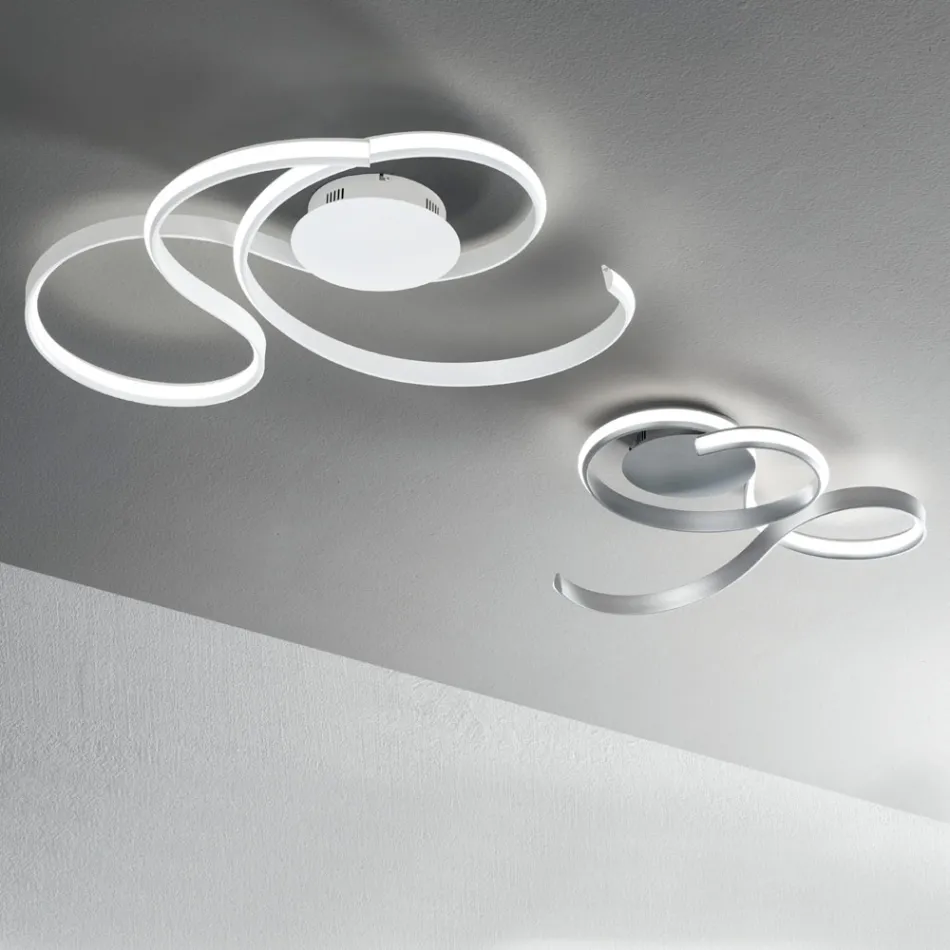 Lampada da Parete con LED in Metallo Verniciato Design Moderno - Trella Viadurini