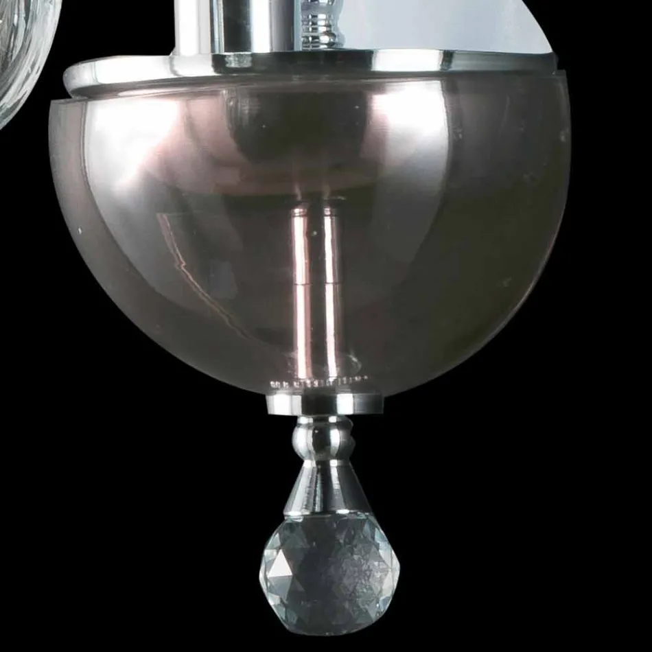 Lampada da parete di design in vetro e cristallo Ivy, made in Italy Viadurini