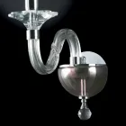Lampada da parete di design in vetro e cristallo Ivy, made in Italy Viadurini