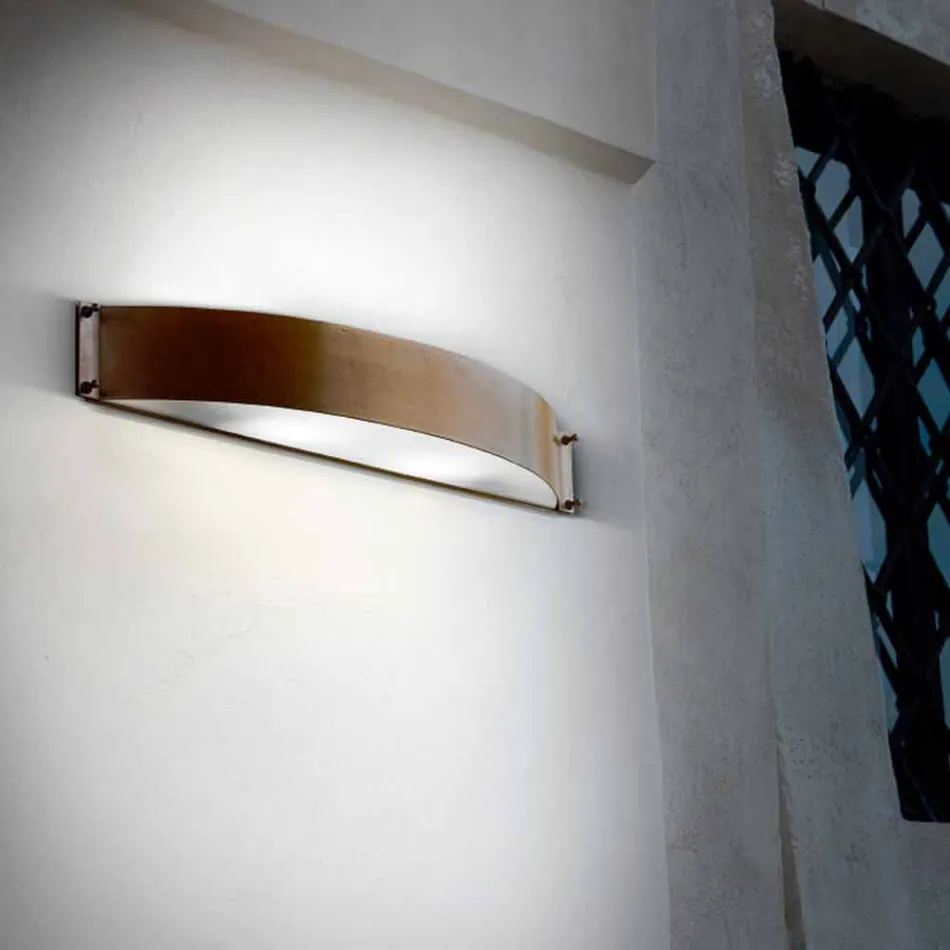 Lampada da parete Fashion in rame e metacrilato bianco Viadurini