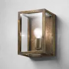 Lampada da parete grande in ottone e vetro Quadro Il Fanale Viadurini