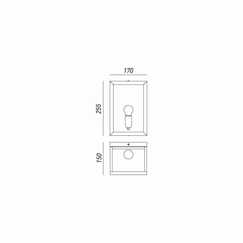 Lampada da parete grande in ottone e vetro Quadro Il Fanale Viadurini