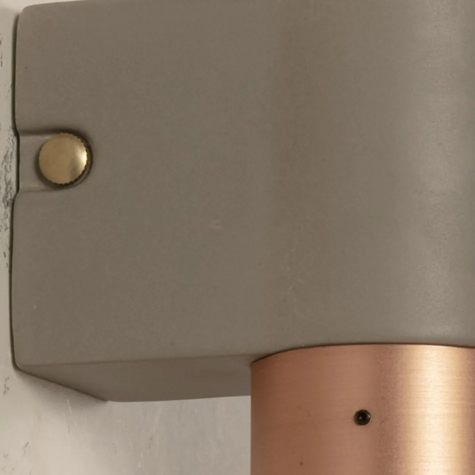 Lampada da Parete in Ceramica e Rame Realizzata a Mano in Italia - Toscot Match Viadurini