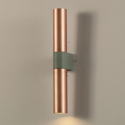 Lampada da Parete in Ceramica e Rame Realizzata a Mano in Italia - Toscot Match Viadurini