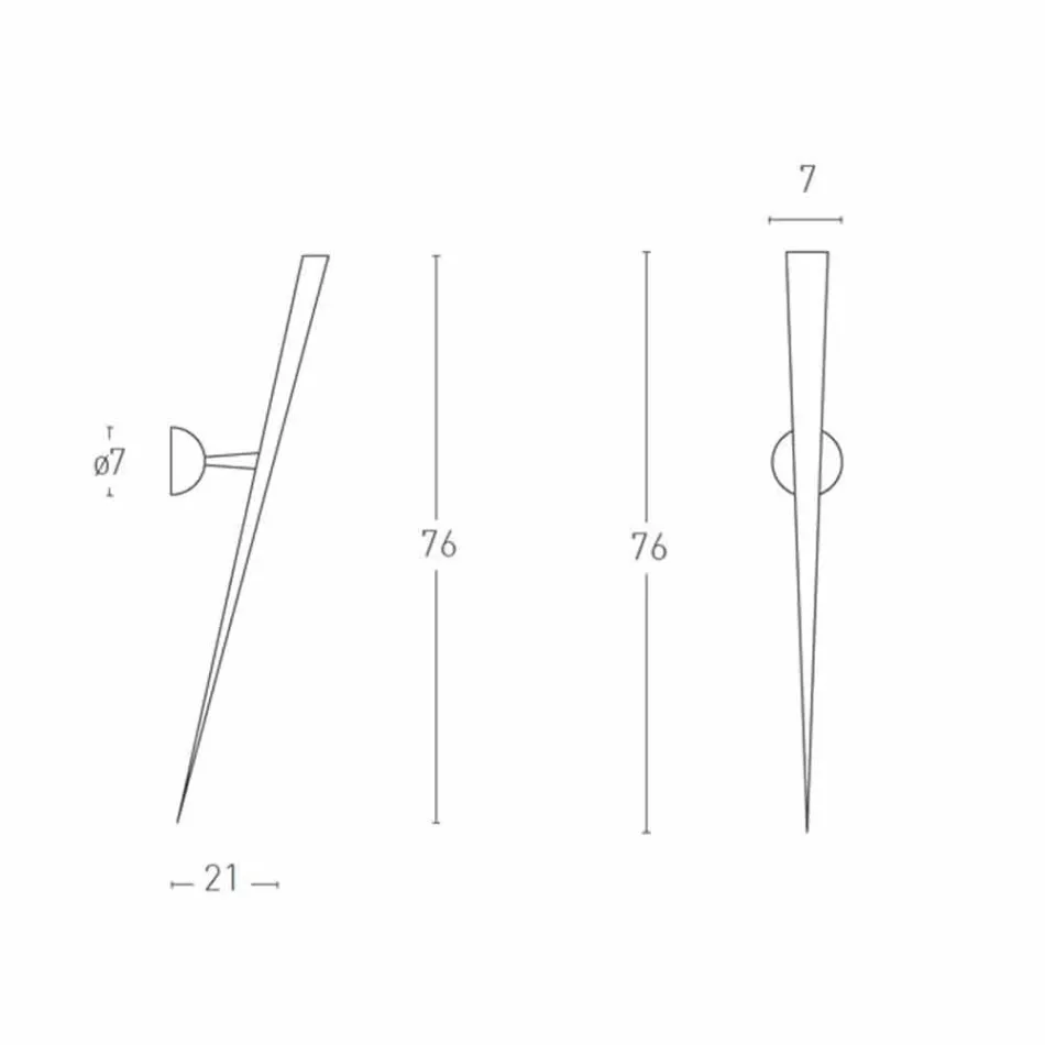 Lampada da Parete in Metallo Verniciato con LED Integrato Made in Italy - Trono Viadurini