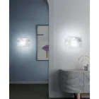 Lampada da Parete in Vetro Madreperla Soffiato a Mano a Venezia - Chrystal Viadurini