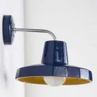 Lampada da parete moderna, in maiolica toscana e ottone, Rossi Toscot Viadurini