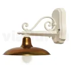 Lampada da Parete per Esterno in Alluminio e Ottone Made in Italy - Adela Viadurini