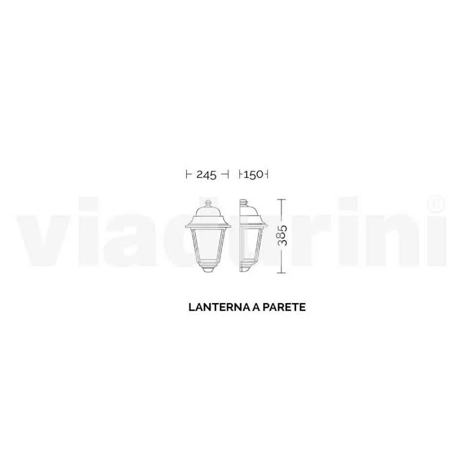 Lampada da parete per esterno in alluminio fatta in Italia, Aquilina Viadurini