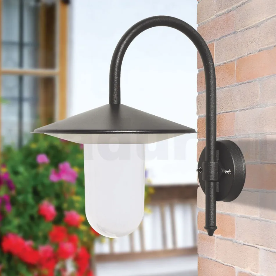Lampada da Parete per Esterno in Alluminio Grigio Made in Italy - Belen Viadurini