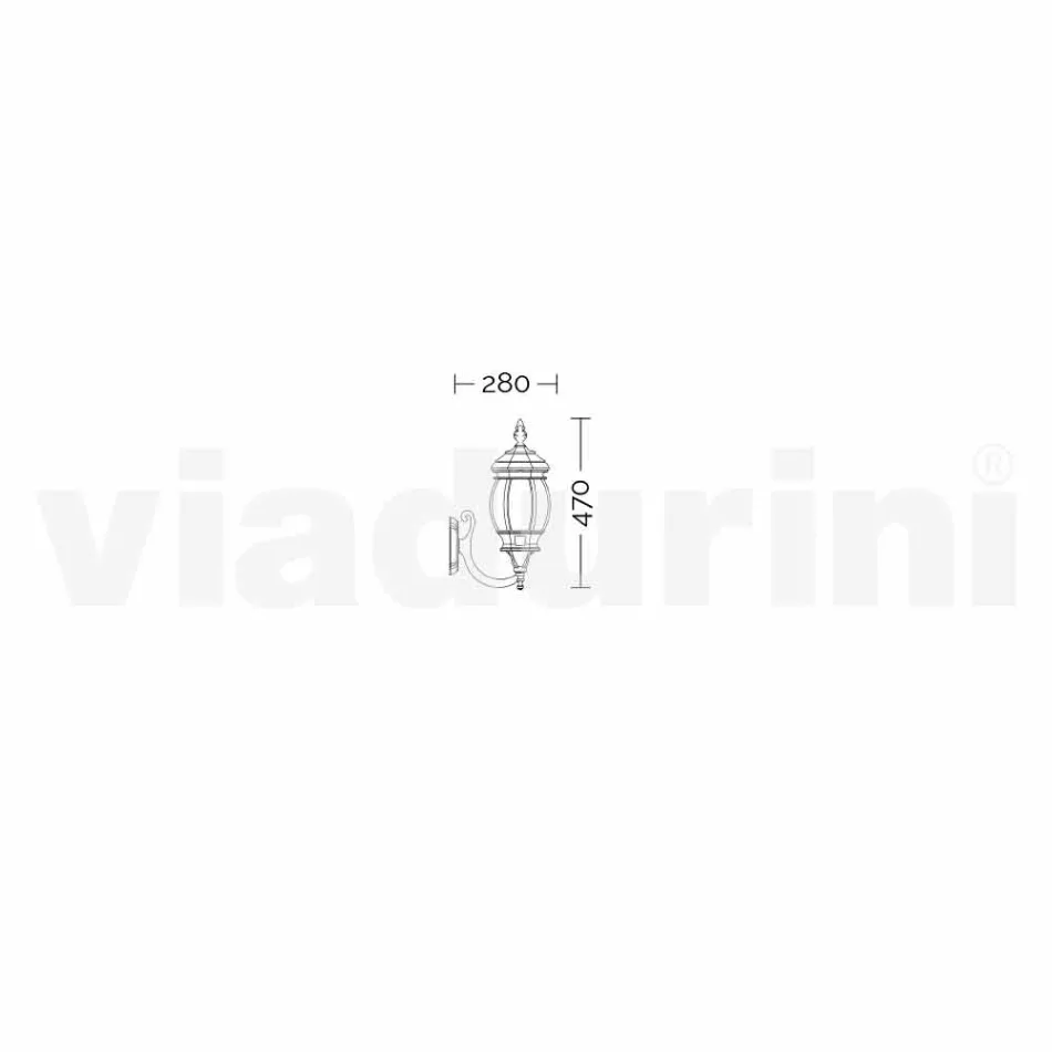 Lampada da parete per esterno in alluminio prodotta in Italia, Anika Viadurini