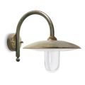 Lampada da Parete per Esterno in Ottone Vintage e Vetro Trasparente - Drago
