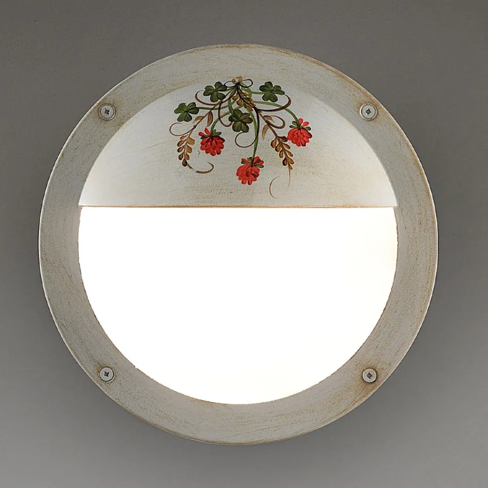 Lampada da Parete Rotonda da Giardino Alluminio Dipinto a Mano - Brindisi Viadurini