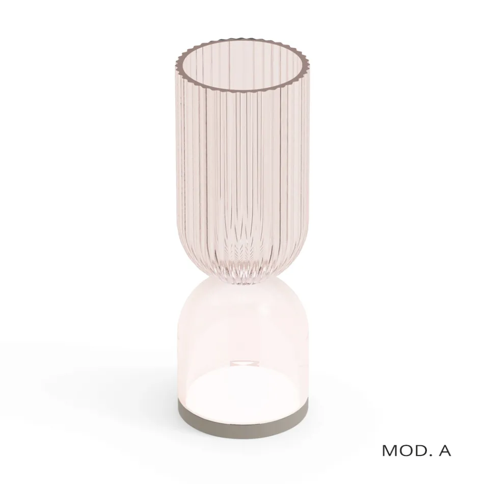 Lampada da Tavola / Vaso in Polimetilmetacrilato in 2 Colori - Lucis Viadurini