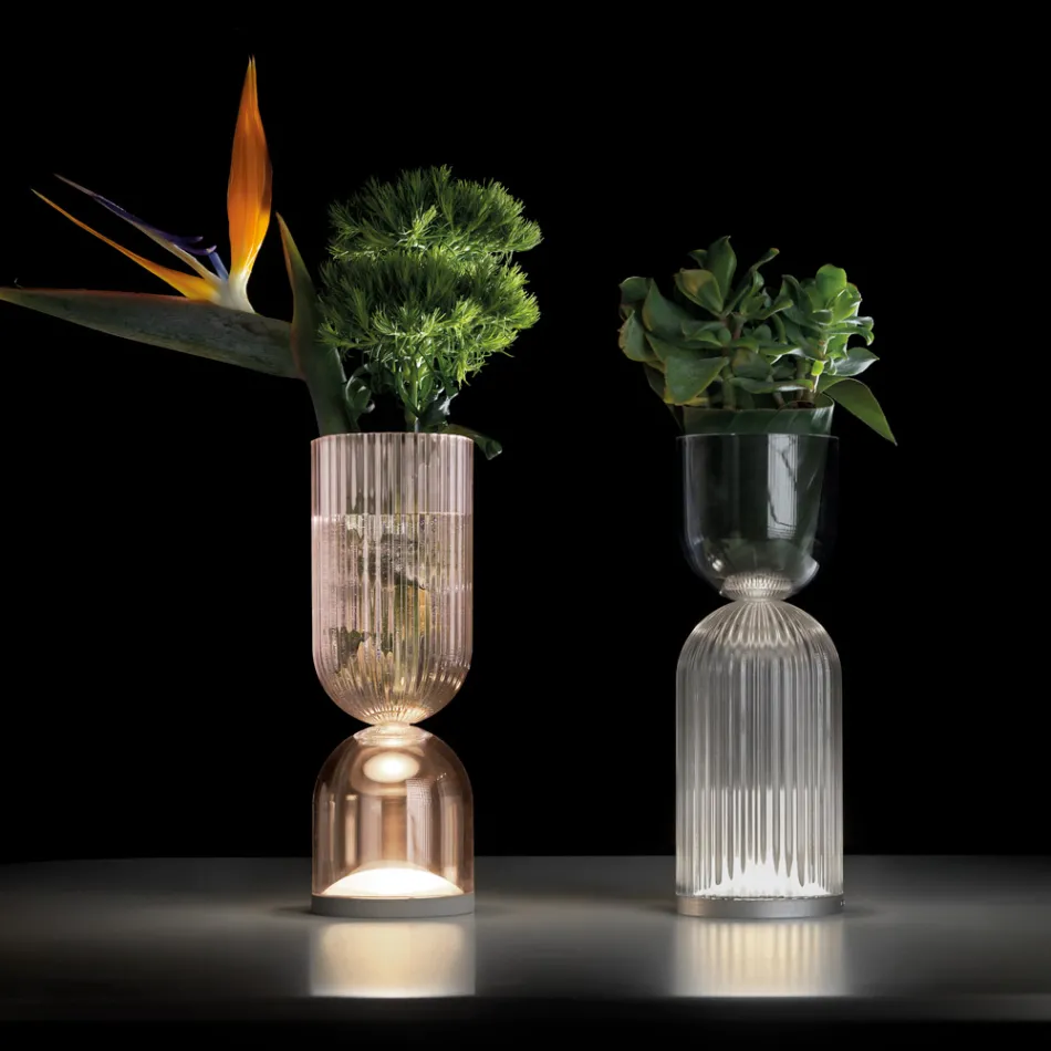 Lampada da Tavola / Vaso in Polimetilmetacrilato in 2 Colori - Lucis Viadurini