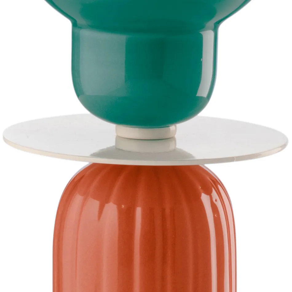 Lampada da Tavolo Alta in Ceramica di 2 Colori Made in Italy - Berimbau Viadurini