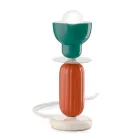 Lampada da Tavolo Alta in Ceramica di 2 Colori Made in Italy - Berimbau Viadurini