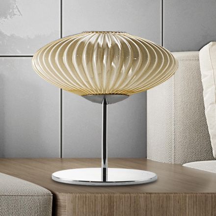 Lampada da Tavolo Artigianale in Vetro Soffiato a Mano a Venezia - Dafne Viadurini