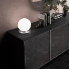 Lampada da Tavolo Artigianale in Vetro Veneziano Bianco Soffiato - Neve Viadurini