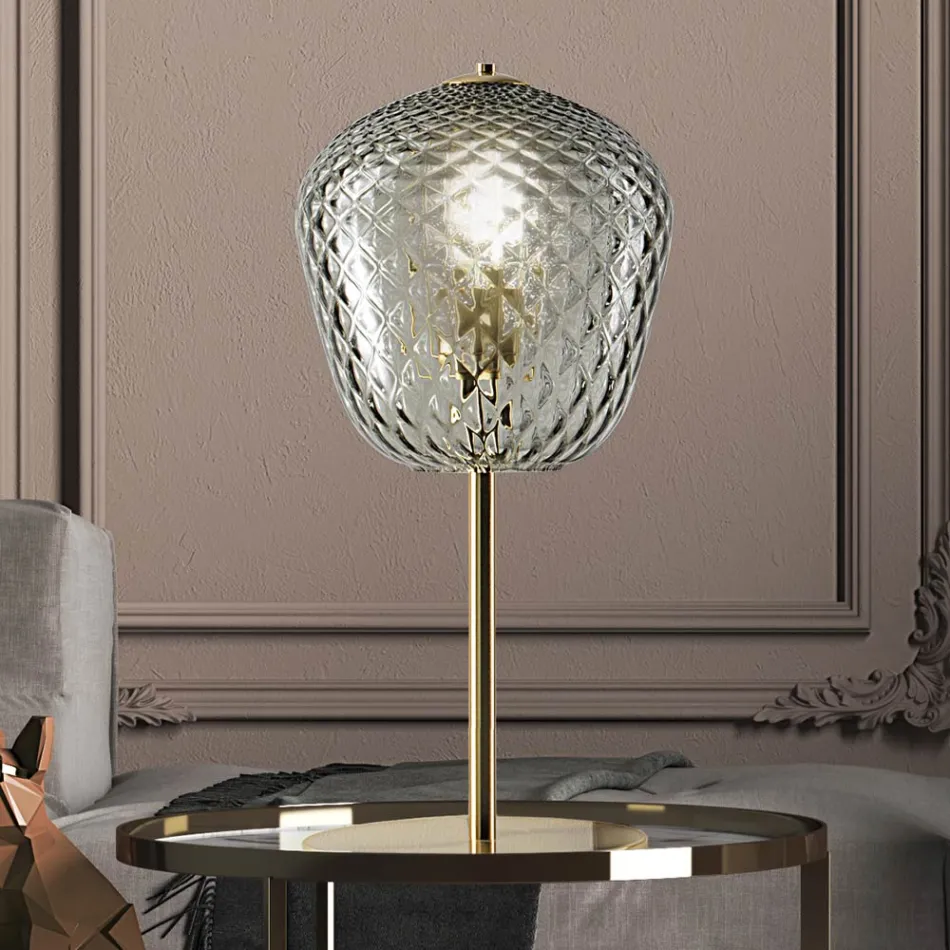 Lampada da Tavolo Artigianale in Vetro Veneziano Soffiato - Dalia Balloton Viadurini