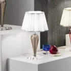 Lampada da Tavolo Classica Fatta a Mano in Vetro e Cristallo - Mariangela Viadurini