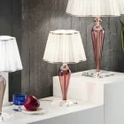 Lampada da Tavolo Classica Fatta a Mano in Vetro e Cristallo - Mariangela Viadurini