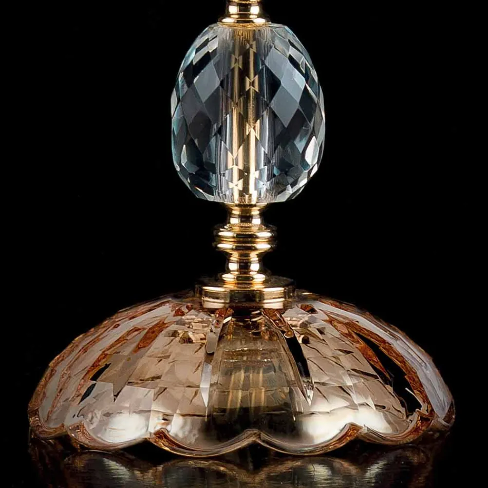 Lampada da tavolo classica in cristallo e vetro Belle, made in Italy Viadurini