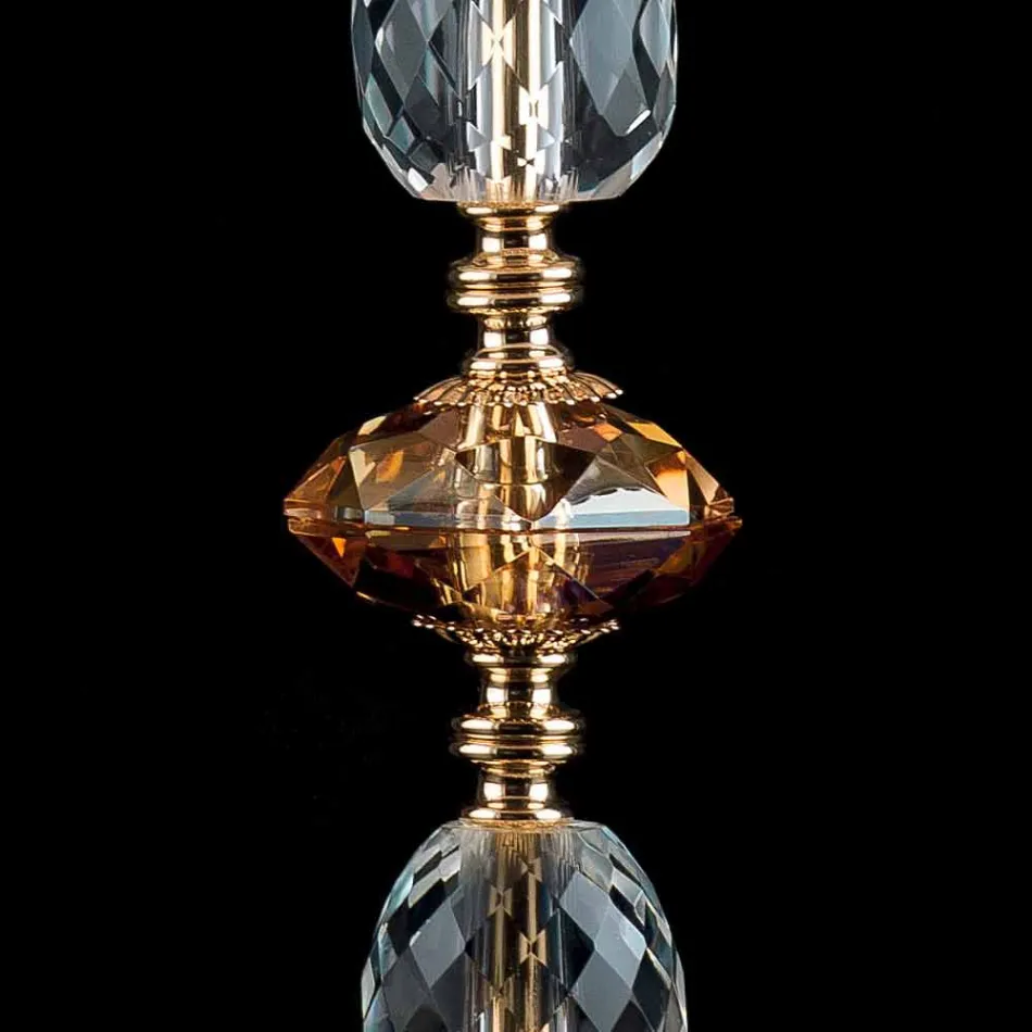 Lampada da tavolo classica in cristallo e vetro Belle, made in Italy Viadurini