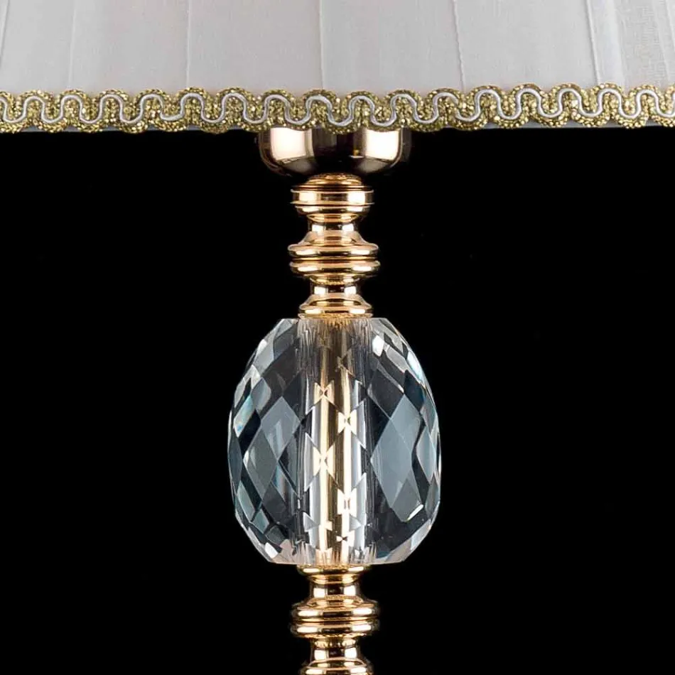 Lampada da tavolo classica in cristallo e vetro Belle, made in Italy Viadurini