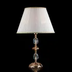 Lampada da tavolo classica in cristallo e vetro Belle, made in Italy Viadurini