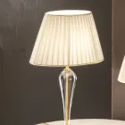 Lampada da Tavolo Classica in Vetro a Mano Italiano e Paralume - Rapallo Viadurini