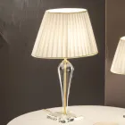 Lampada da Tavolo Classica in Vetro a Mano Italiano e Paralume - Rapallo Viadurini