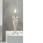 Lampada da Tavolo Classica in Vetro Italiano a Mano e Metallo Oro - Oliver Viadurini