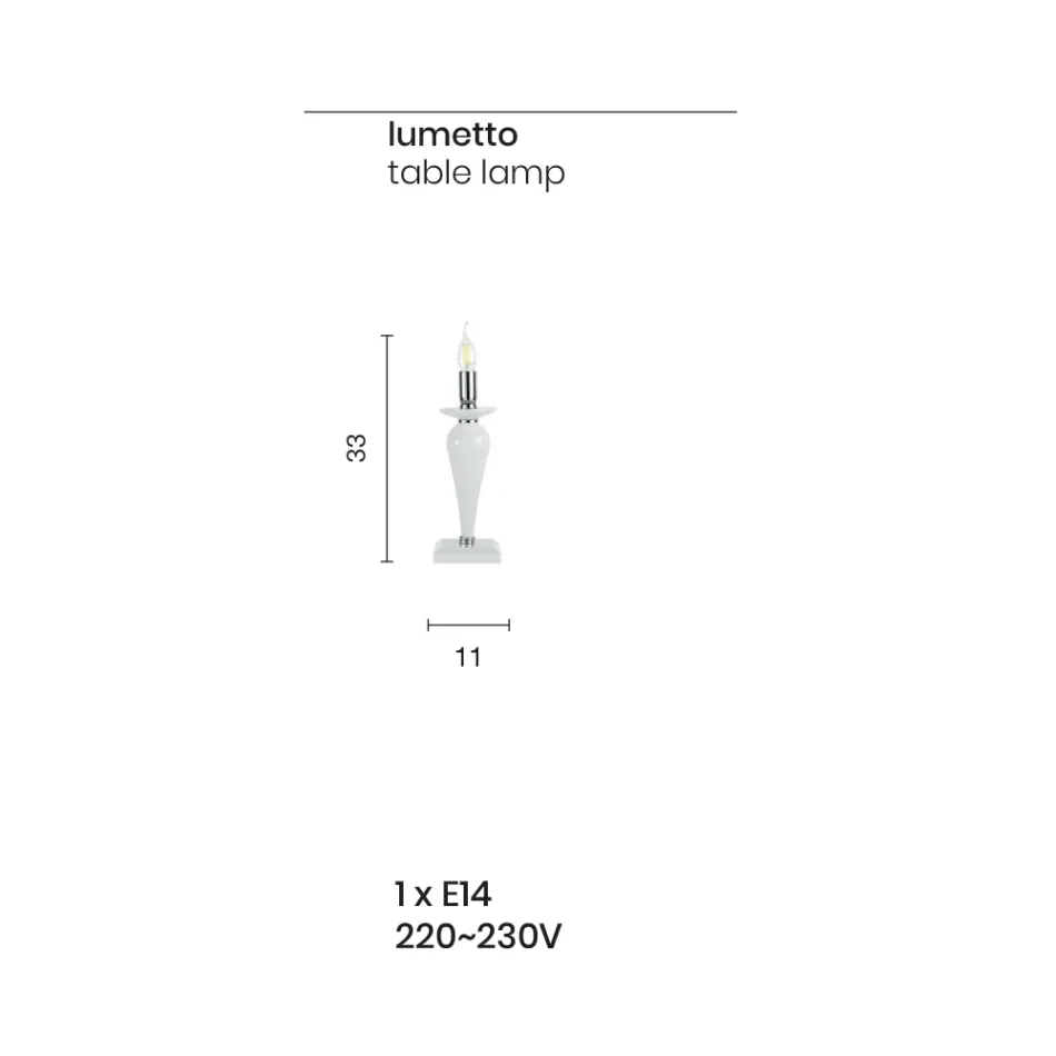 Lampada da Tavolo Classica in Vetro Italiano a Mano e Metallo Oro - Oliver Viadurini