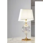 Lampada da Tavolo Classica Vetro Artigianale e Paralume Lusso - Flanders Viadurini