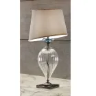 Lampada da Tavolo Classica Vetro Artigianale e Paralume Lusso - Flanders Viadurini