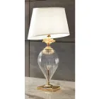 Lampada da Tavolo Classica Vetro Artigianale e Paralume Lusso - Flanders Viadurini