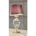 Lampada da Tavolo Classica Vetro Artigianale e Paralume Lusso - Flanders Viadurini