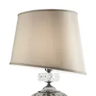 Lampada da Tavolo Classica Vetro Artigianale Italiano e Paralume - Saline Viadurini