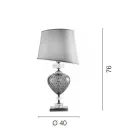 Lampada da Tavolo Classica Vetro Artigianale Italiano e Paralume - Saline Viadurini